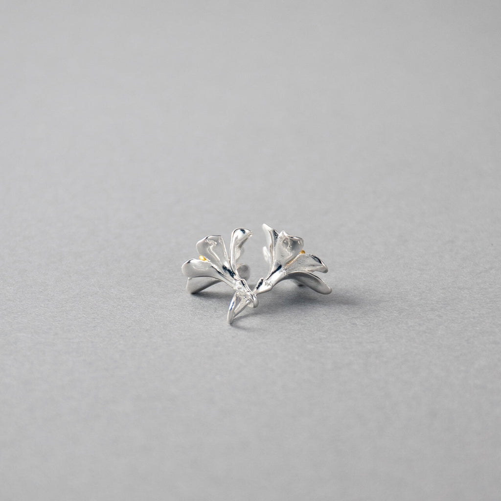 雙小蒼蘭純銀吊飾